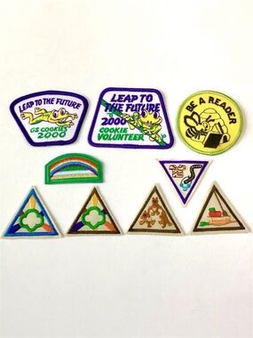 Vintage Girl Scouts Patches Merit Badges Brownie Try-It Cookie Mixed Lot of 9